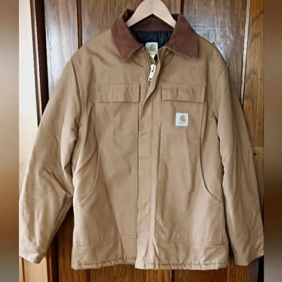 Carhartt Arctic Weight Duck Coat with Quilted Lining Corduroy Collar LG 44 - Picture 9 of 16